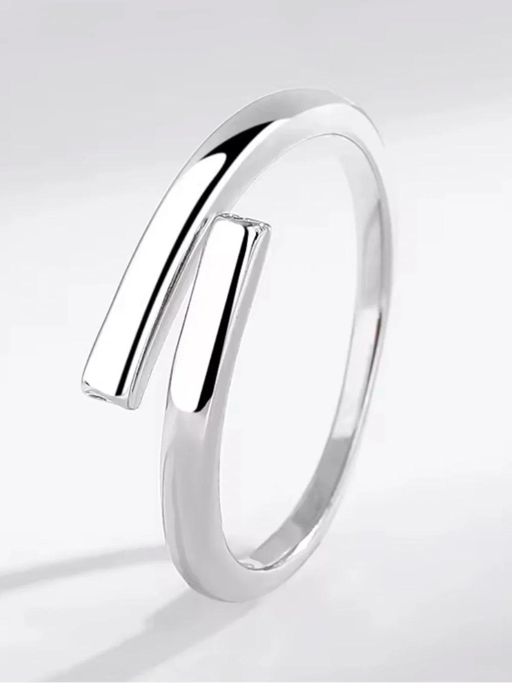 Minimalist Silver Open Wrap Ring - Modern 925 Sterling Silver
